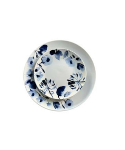 Floral Blue Dinner Plates Set