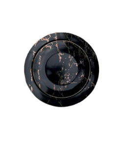 Black & Gold Dinner Plates Set
