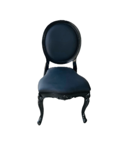 Black Padded Louis Chair